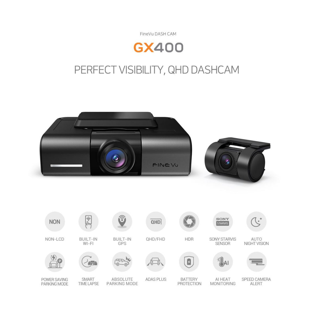 FineVu GX400 2CH QHD [Free 128GB Upgrade]