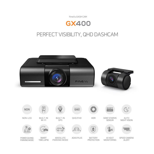 FineVu GX400 2CH QHD [Free 128GB Upgrade]